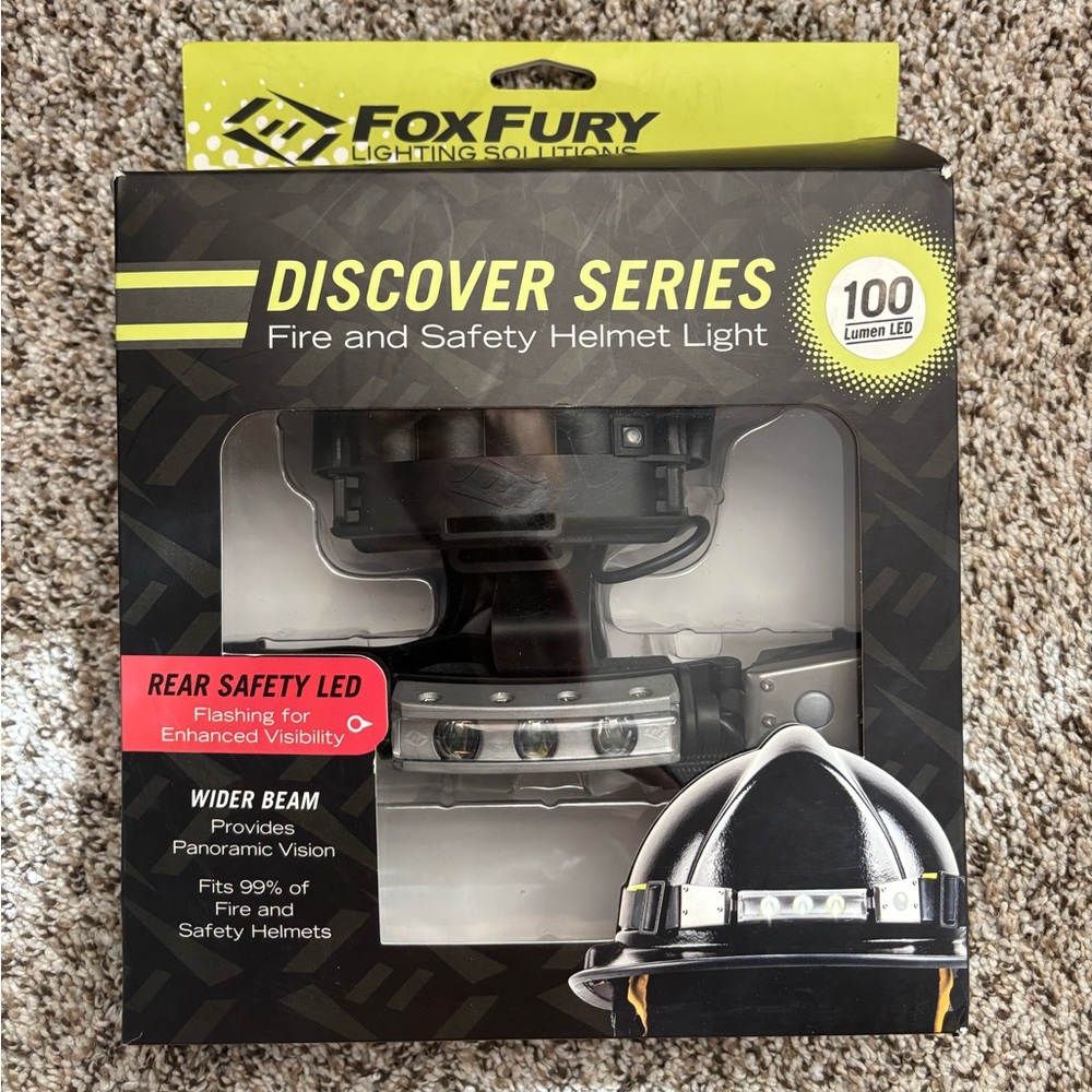 FoxFury lighting solutions discover series fire and safety helmet light (NIB)